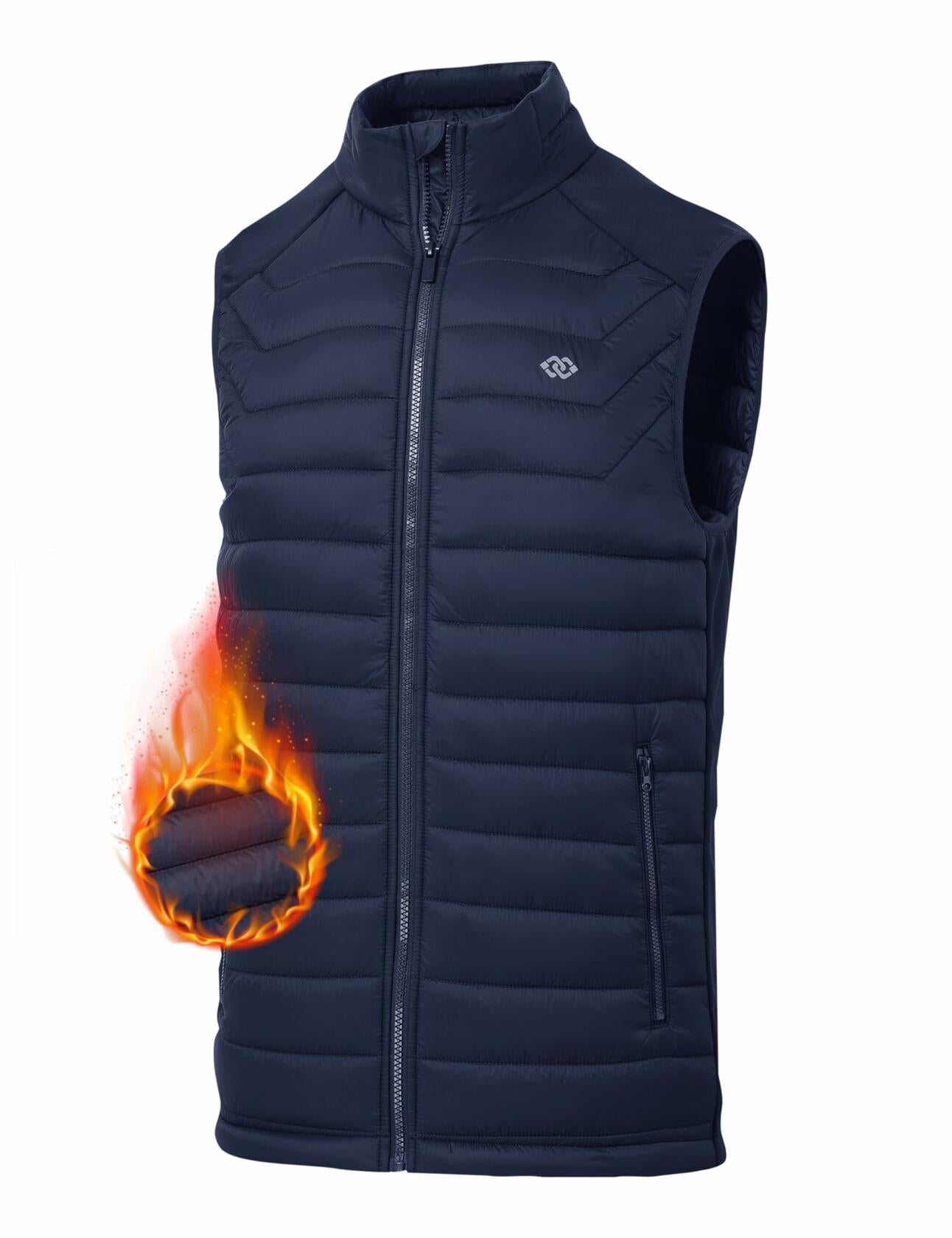 MoFiz Men's Puffer Vest Jacket Windbreak Zipper Sleeveless Navy Size 3X-Large