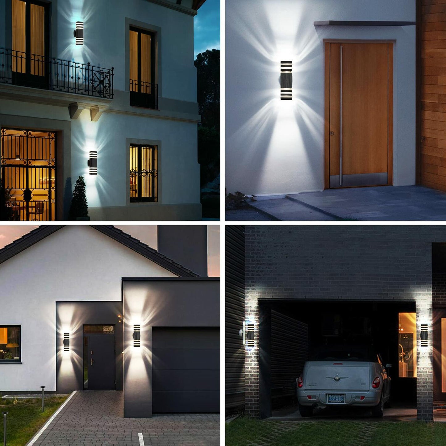 FAISHILAN 2-Pack LED Outdoor Wall Lights GU10 14W Warm White 3000K Multicolor