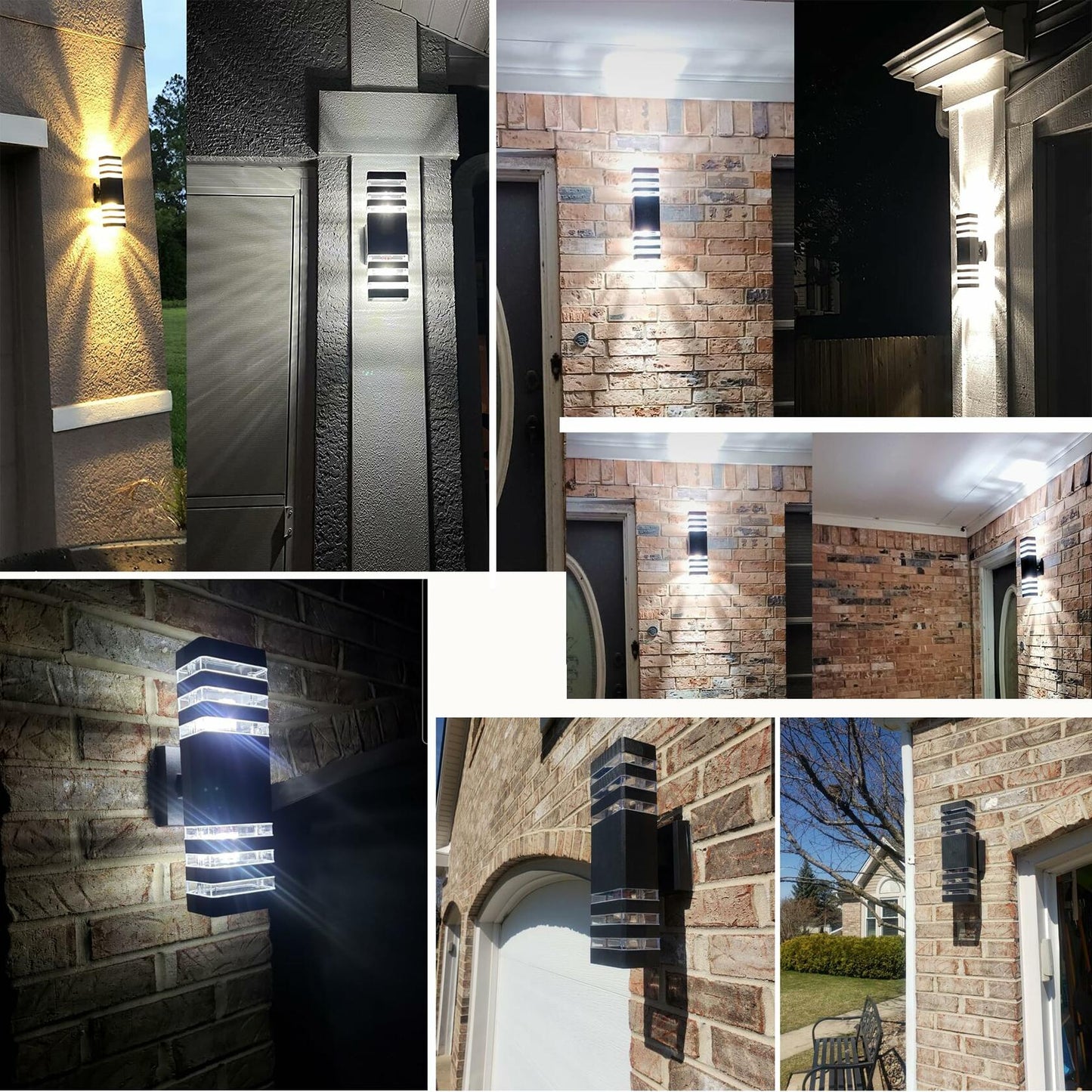 FAISHILAN 2-Pack LED Outdoor Wall Lights GU10 14W Warm White 3000K Multicolor