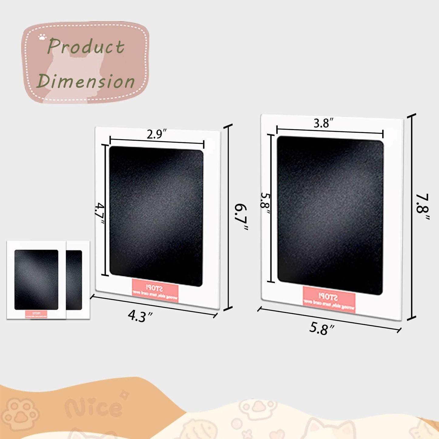 DBIGQ Dog Paw Print Kit Mess-Free Inkless Stamp Pad Medium 4Pack Black