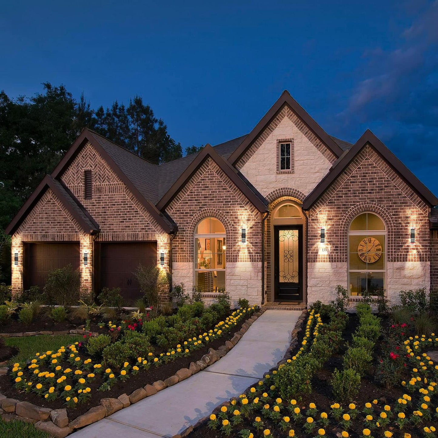 FAISHILAN 2-Pack LED Outdoor Wall Lights GU10 14W Warm White 3000K Multicolor