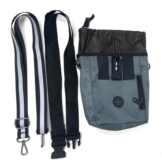 Jalousie Dog Training Pouch with Clicker & Water Bowl 5 Ways to Wear Grey