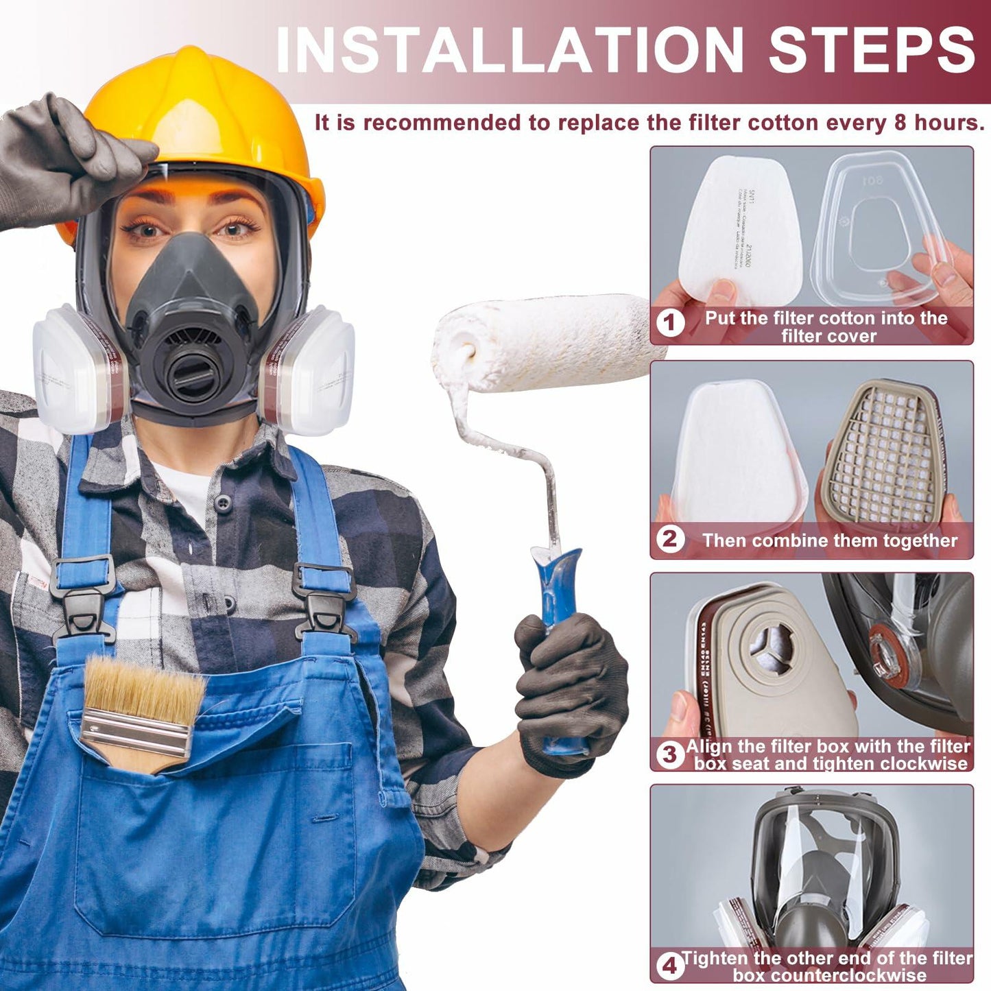 YOEFDQYE 6001 Respirator Filter Cartridges 5 Set Compatible with 6200 6800 7502