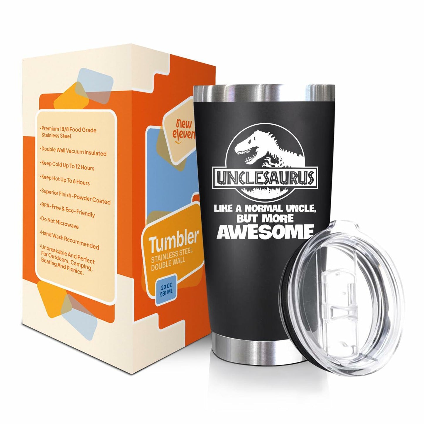 NewEleven Uncle Gift 20oz Tumbler from Niece/Nephew Funny Birthday Present