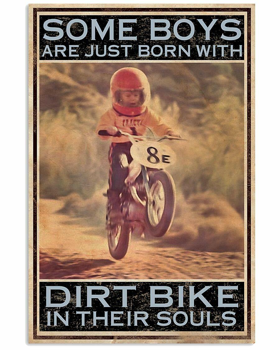 Licpact Metal Wall Sign Dirt Bike Art Retro Black 8x12 Inches