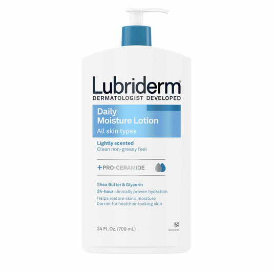 Lubriderm Daily Moisture Lotion Pro-Ceramide Shea Butter Glycerin 24 FL OZ