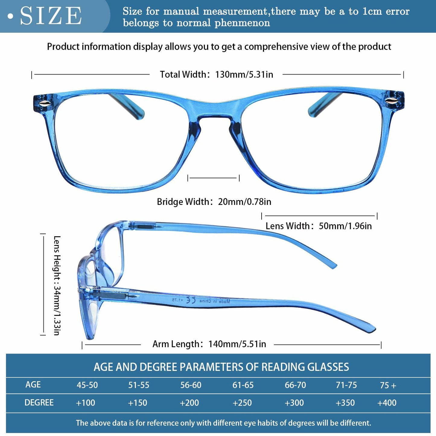 ZONLON Reading Glasses 6 Pack Blue Light Blocking Spring Hinge 3.50 Size