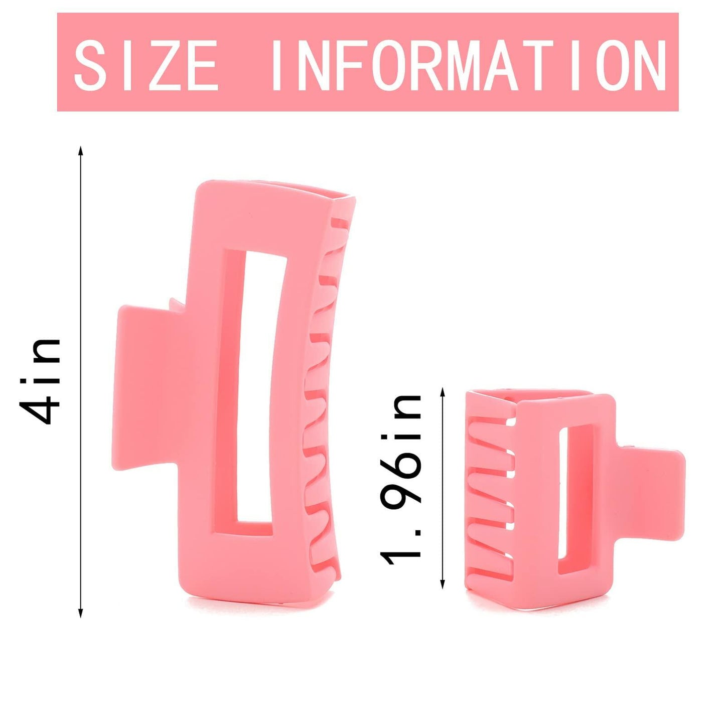 Alemaky 12 Pack Pink Square Rectangle Hair Claw Clips Non-slip Matte OPEN BOX