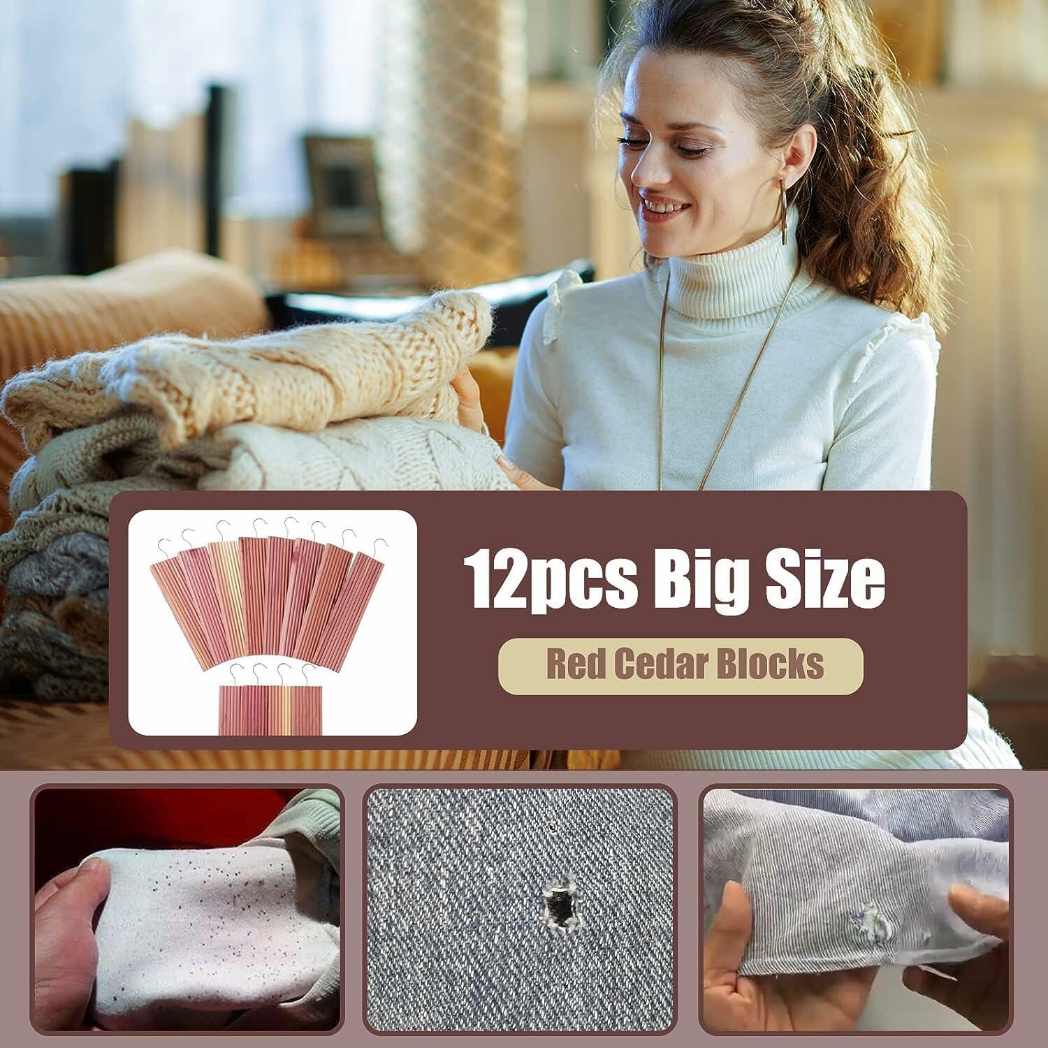 Vazpalas Cedar Blocks Clothes Storage Natural Wood Chips 12 Pack