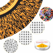 Suncalla 7108 Pcs Halloween Polymer Clay Beads Kit 6mm Orange Black 20 Strings