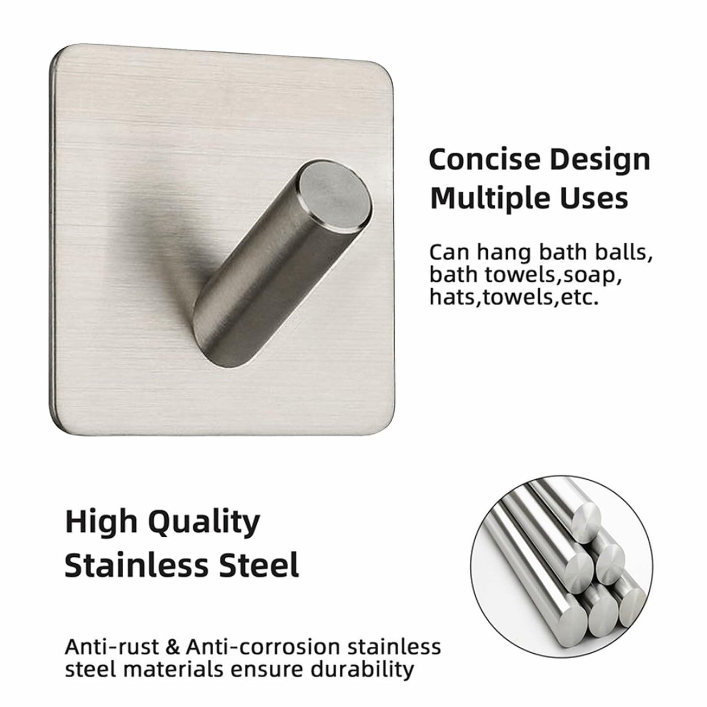 TSTESE 4PCS Stainless Steel Trunk Hooks for Tesla Cybertruck 2024-2025 Silver