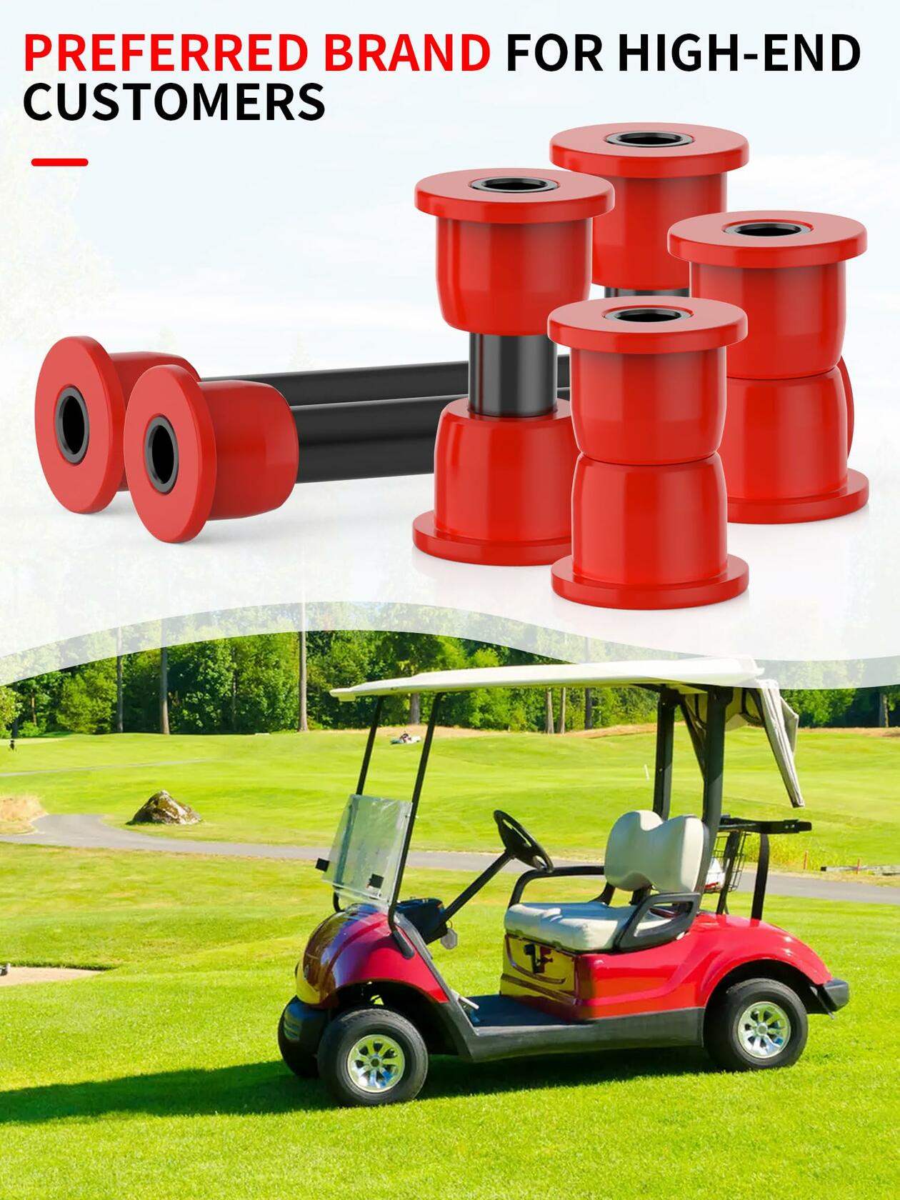 OVAS HOO Club Car Precedent Front Bushing Kit Polyurethane Black 2004-up