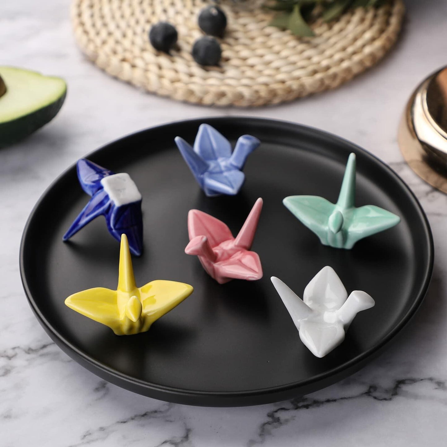 12 Pack Ceramic Chopstick Rest Porcelain Crane Tableware Holders