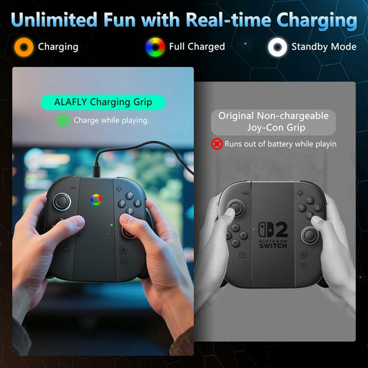 ALAFLY Charging Grip Stand for Nintendo Switch 2 Joy-Con Controller Black