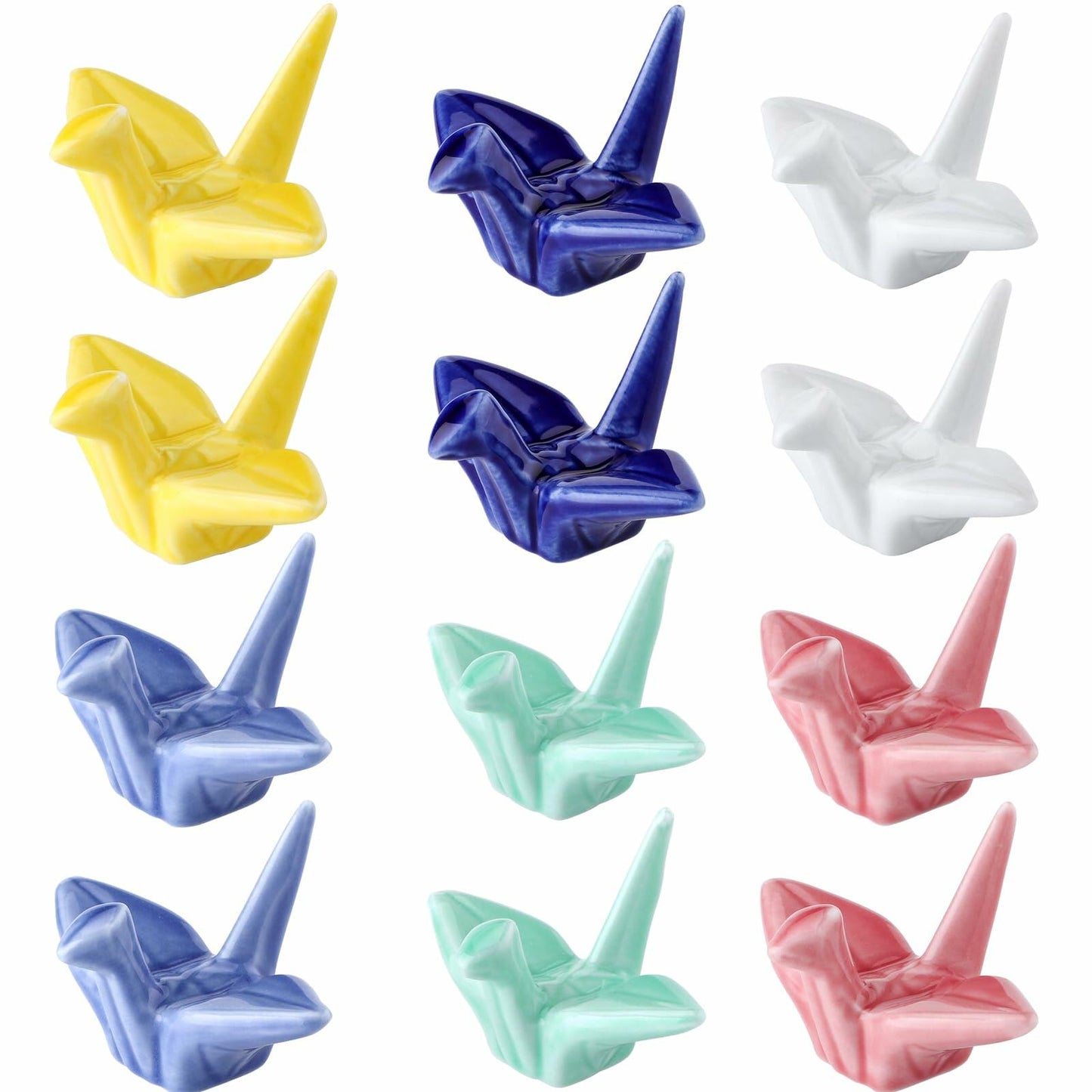 12 Pack Ceramic Chopstick Rest Porcelain Crane Tableware Holders
