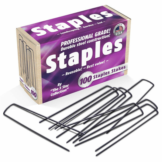 The 5 Star Collection 100 Galvanized Landscape Staples Heavy Duty Garden Stakes
