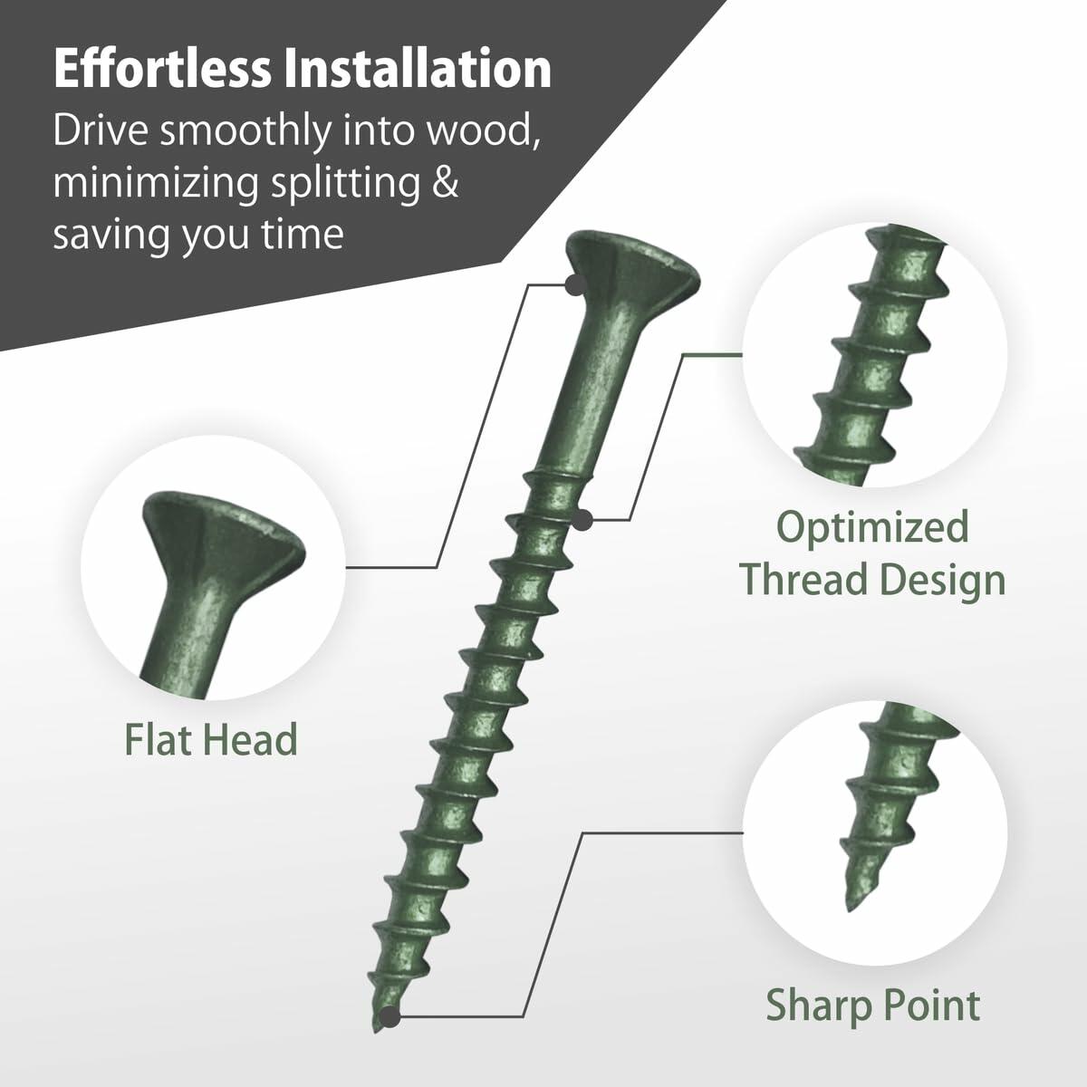 Decking Screws #9 3in Gold 100pcs Long Star Head Wood to Wood Screws