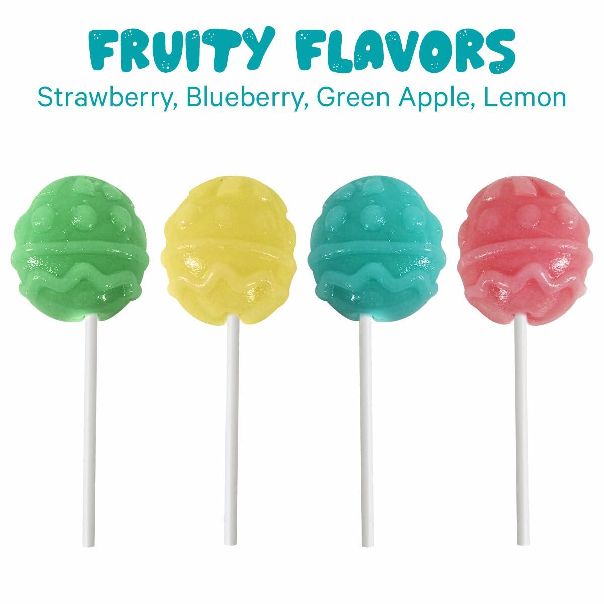 Taboom Egg Shaped Lollipops Easter Candy 16 Count Apple Blueberry Lemon