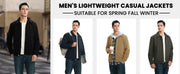Rdruko Men's Corduroy Zip-Front Bomber Jacket Light Grey Size L