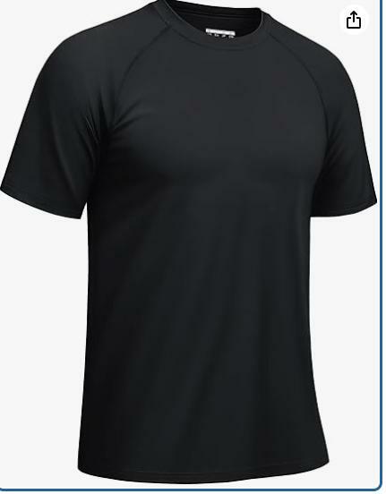 Haimont Mens UPF 50+ Fishing Shirt Quick Dry Short Sleeve Workout Tee 3XL Black