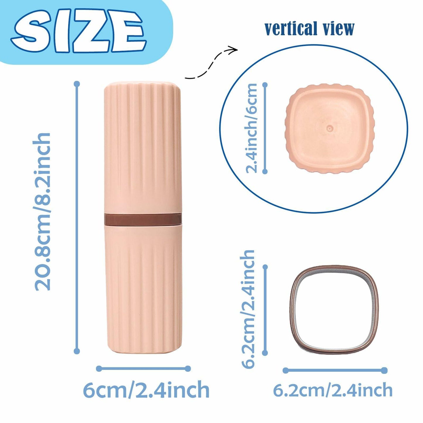 FALIZIFU Pink Travel Toothbrush Case Portable Holder Bathroom Camping