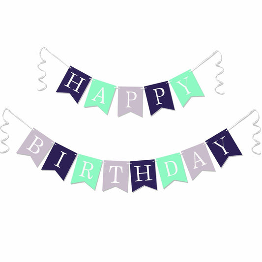 Imtively Happy Birthday Banner Purplish Paper Party Decoration