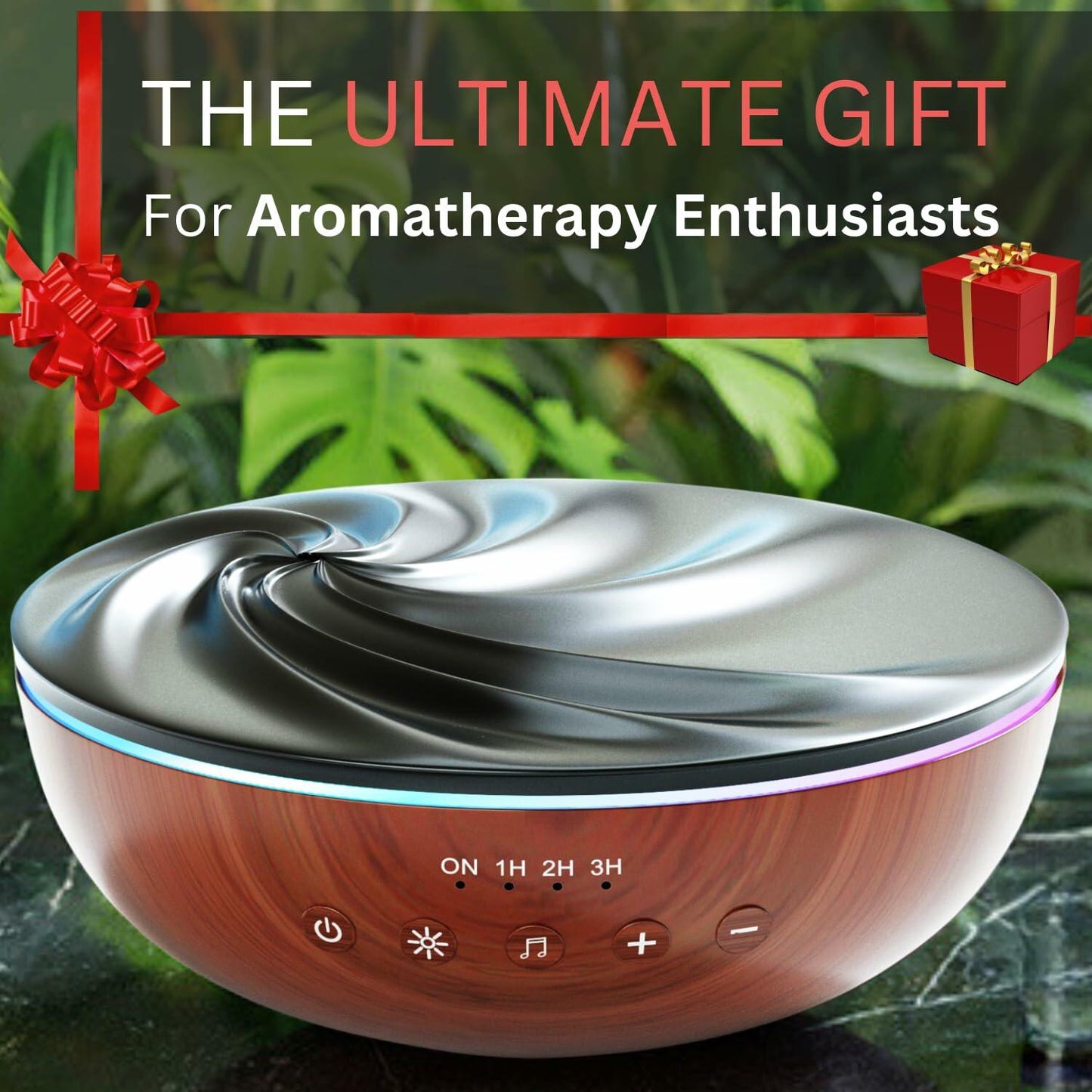 GRATIA NATURALS Aromatherapy Essential Oil Diffuser 500ml Oak Ultrasonic Mist