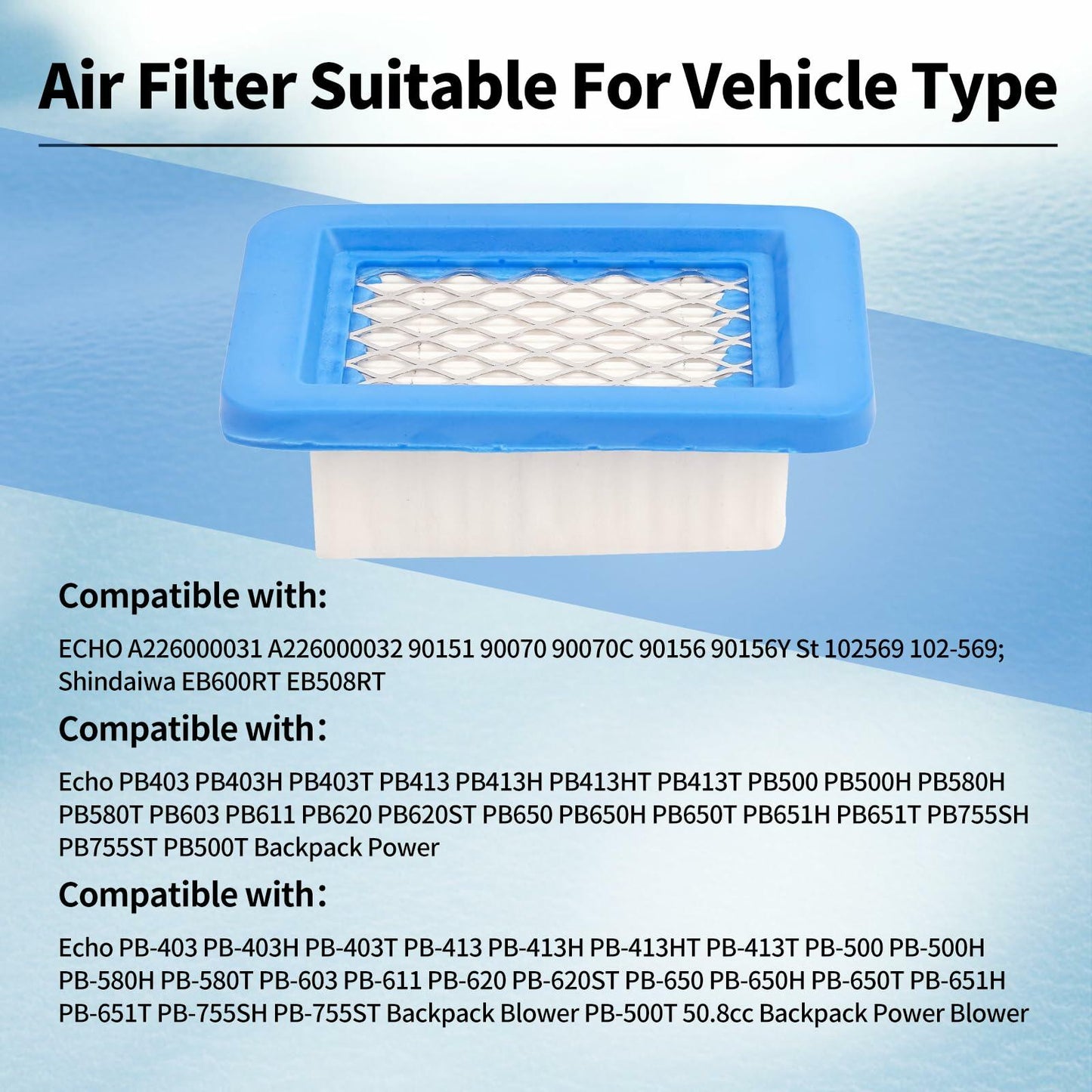 JICHEKU Air Filter A226000032 for Echo PB403 PB413 PB500 PB580 PB650 5PCS