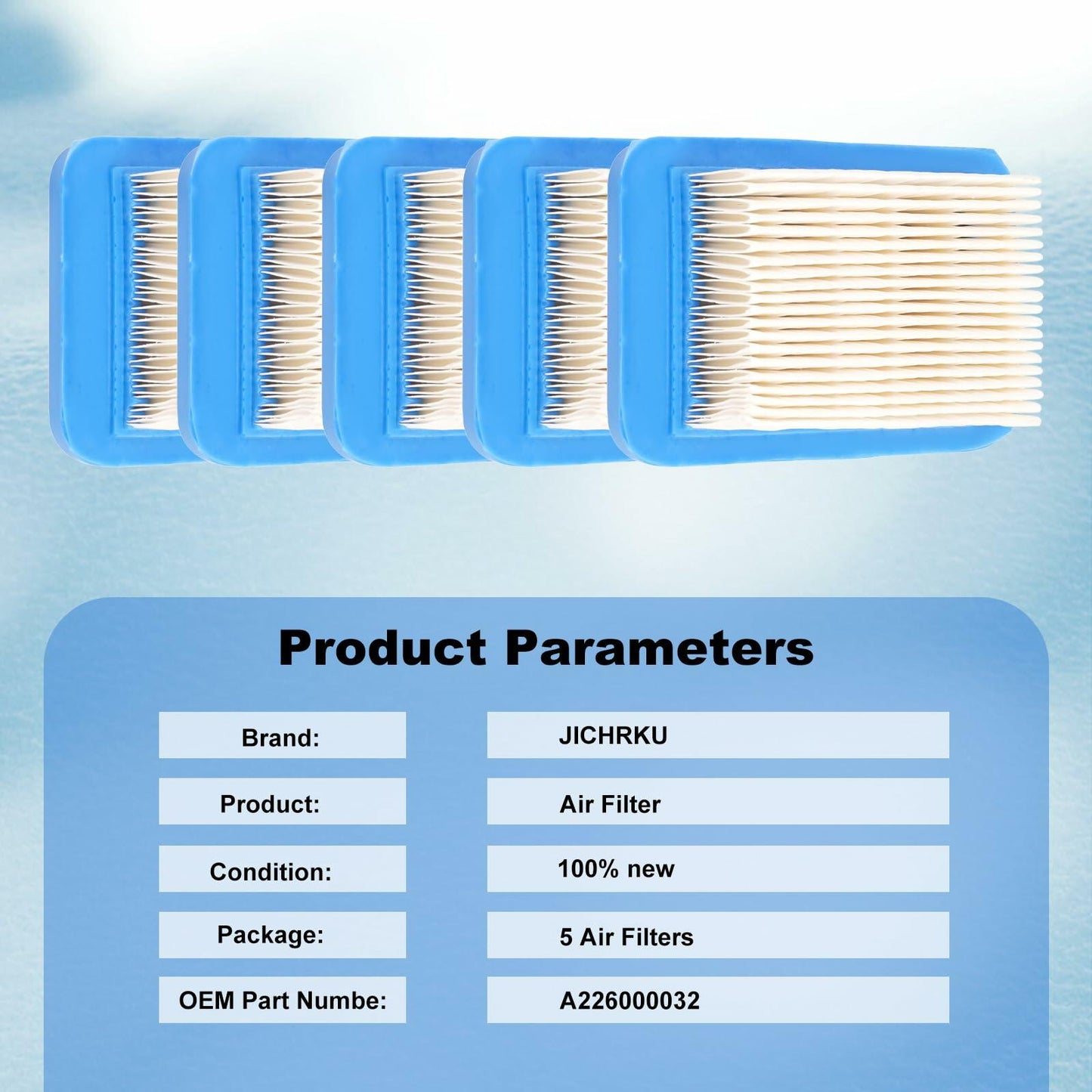 JICHEKU Air Filter A226000032 for Echo PB403 PB413 PB500 PB580 PB650 5PCS