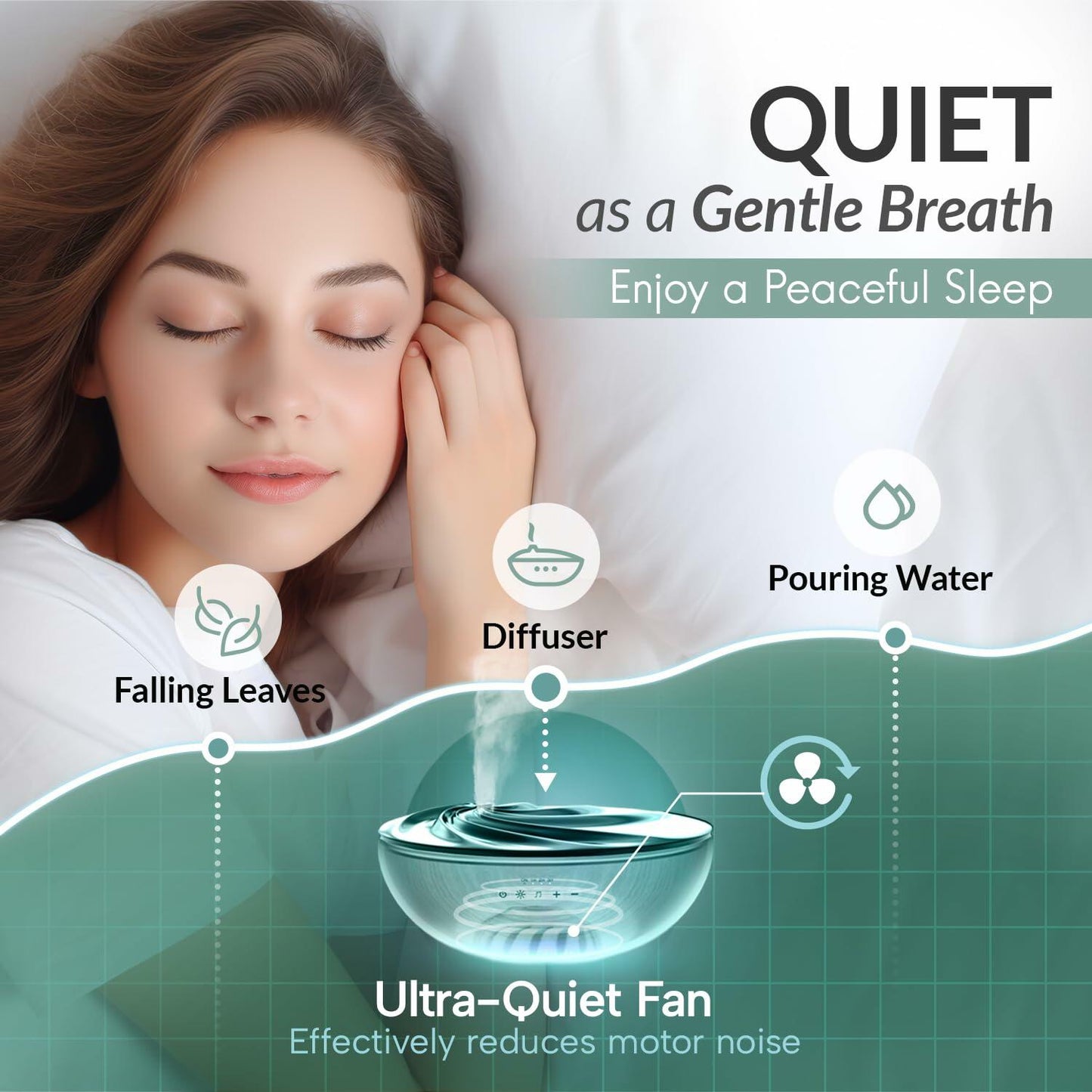 GRATIA NATURALS Aromatherapy Essential Oil Diffuser 500ml Oak Ultrasonic Mist