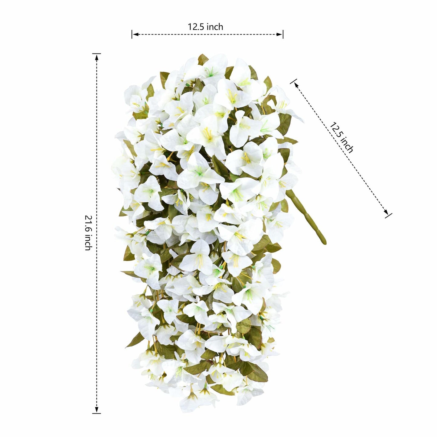 INSPRING Bougainvillea Artificial Flowers 2 pcs White UV Resistant Silk Vines
