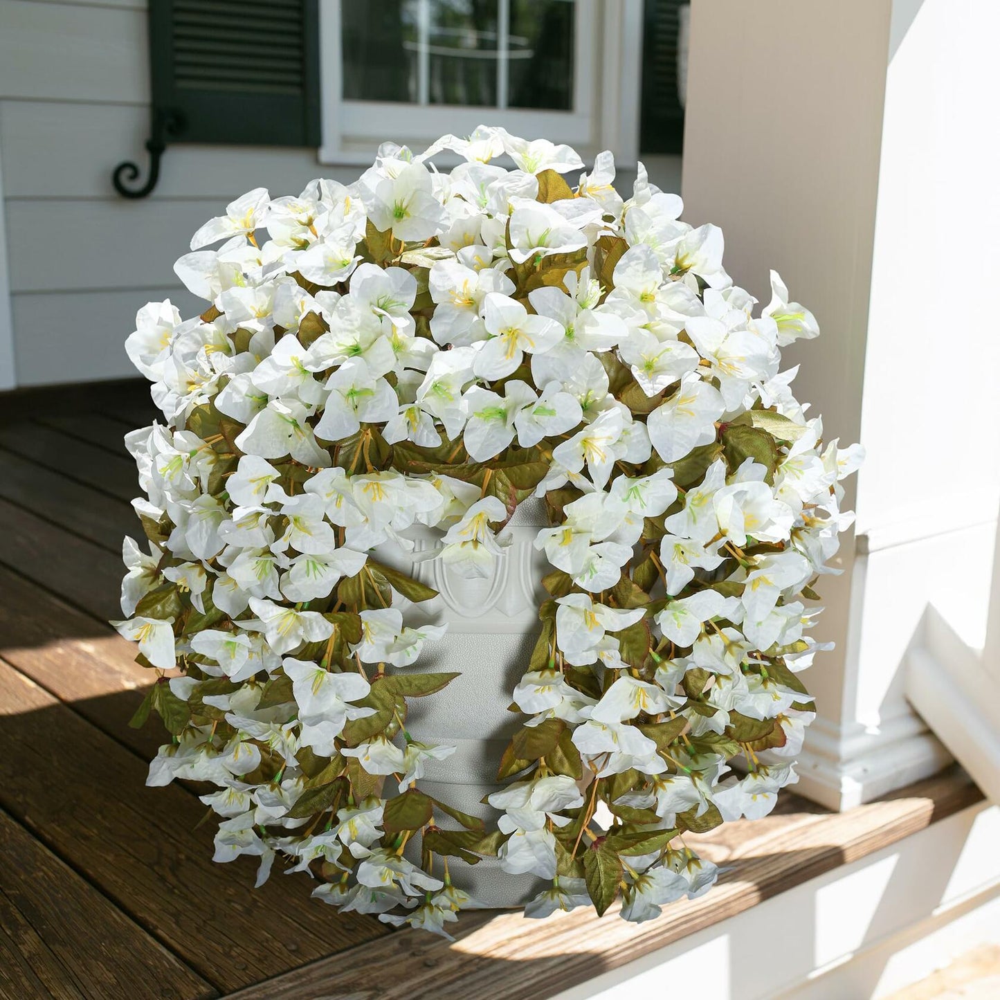 INSPRING Bougainvillea Artificial Flowers 2 pcs White UV Resistant Silk Vines