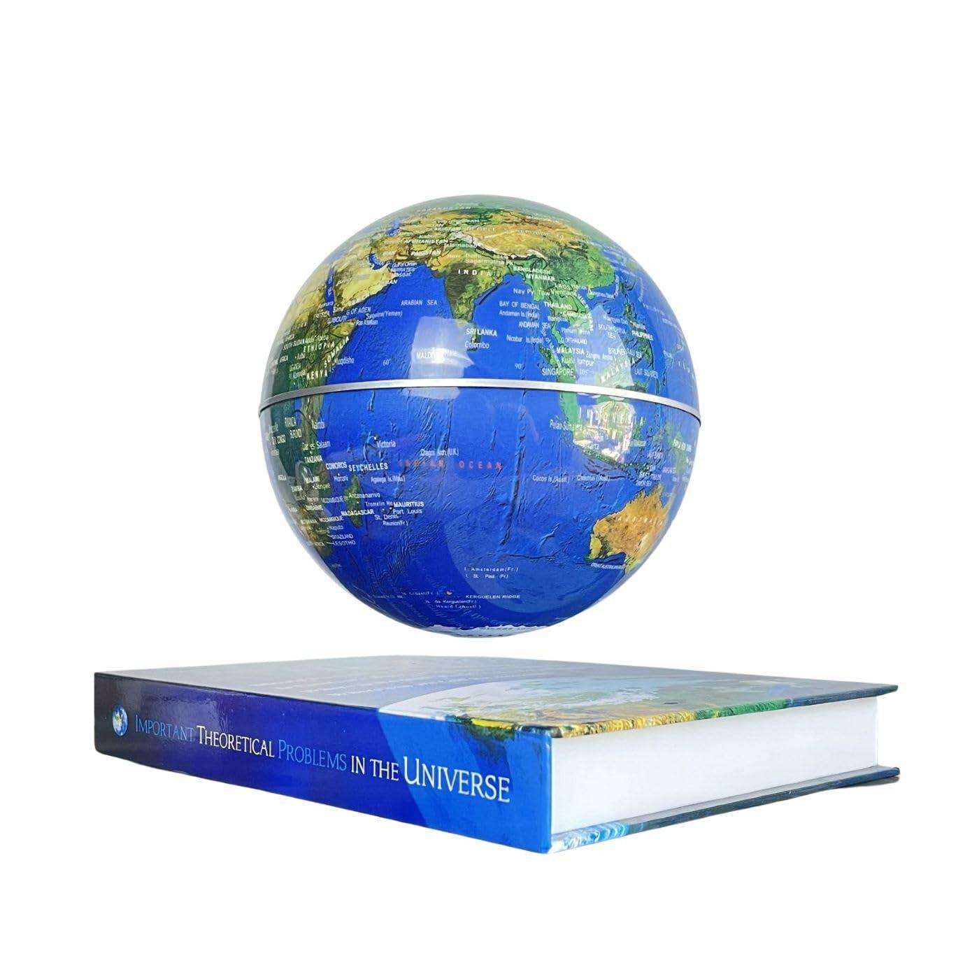 Vital A VITAL Air Floating Illuminated Magnetic Globe Blue Metal