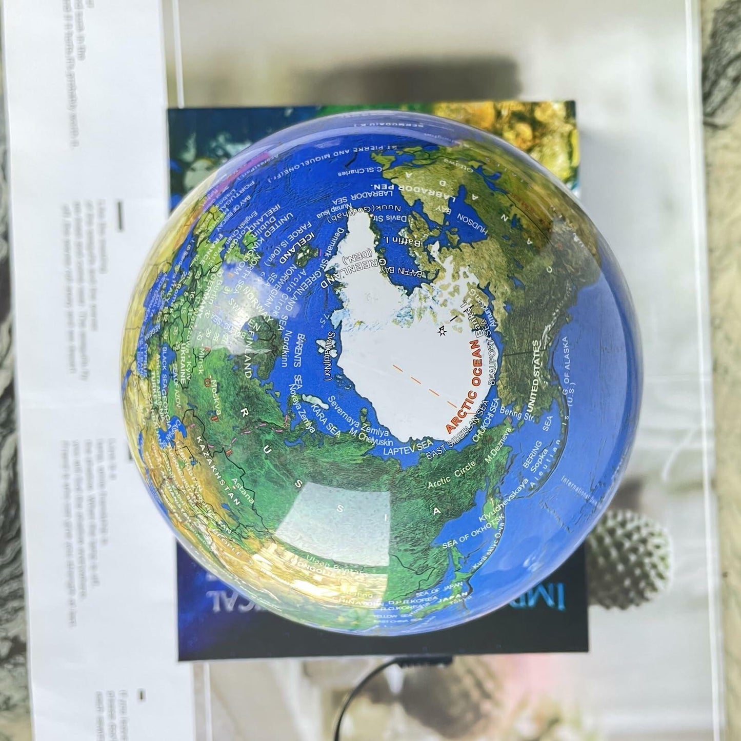 Vital A VITAL Air Floating Illuminated Magnetic Globe Blue Metal