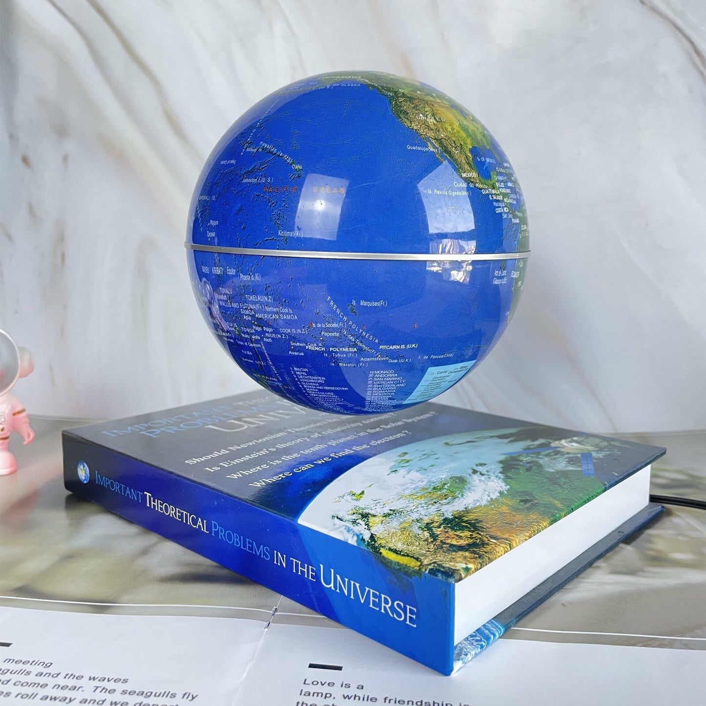 Vital A VITAL Air Floating Illuminated Magnetic Globe Blue Metal