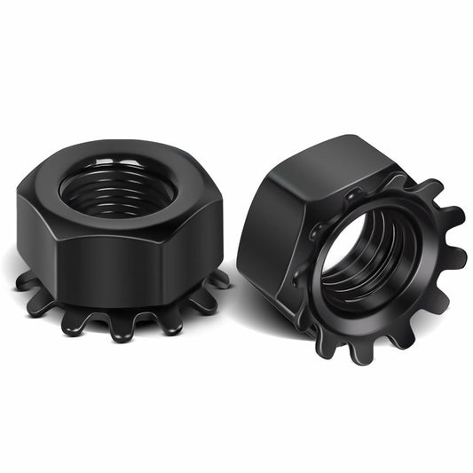 MewuDecor M8-1.25 Keps Lock Nut 304 Stainless Steel Black Finish 25 PCS