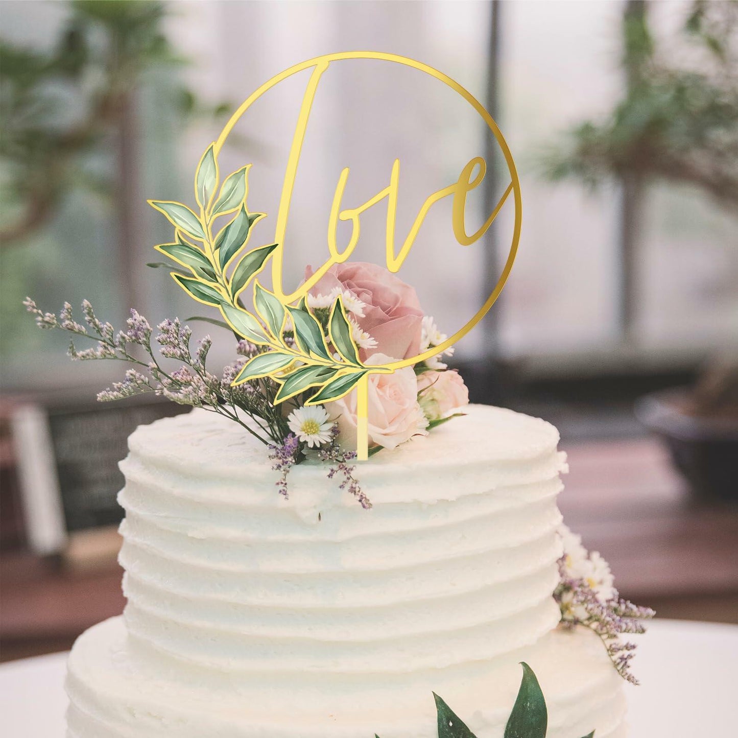 Party to Be Love Wedding Cake Topper Gold Acrylic Love 01 Design 02