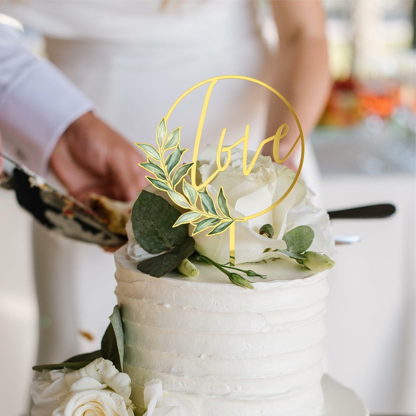 Party to Be Love Wedding Cake Topper Gold Acrylic Love 01 Design 02