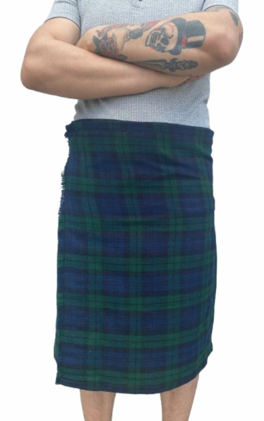 HAAUR TRADERS Men's Scottish Tartan Kilt Black Watch Leather Straps Size 36