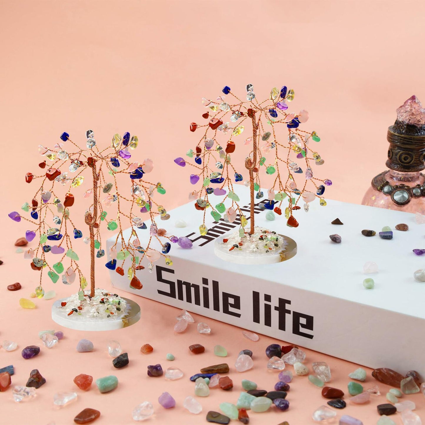 ZHIYUXI Amethyst Crystal Tree Purple Home Office Decor Lucky Gemstone