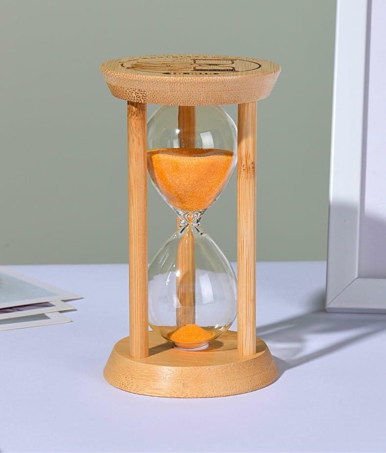 Mini Bamboo Sand Timer 3Min Orange 100% Bamboo Hourglass Sandglass Timer