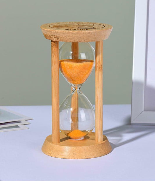 Mini Bamboo Sand Timer 3Min Orange 100% Bamboo Hourglass Sandglass Timer
