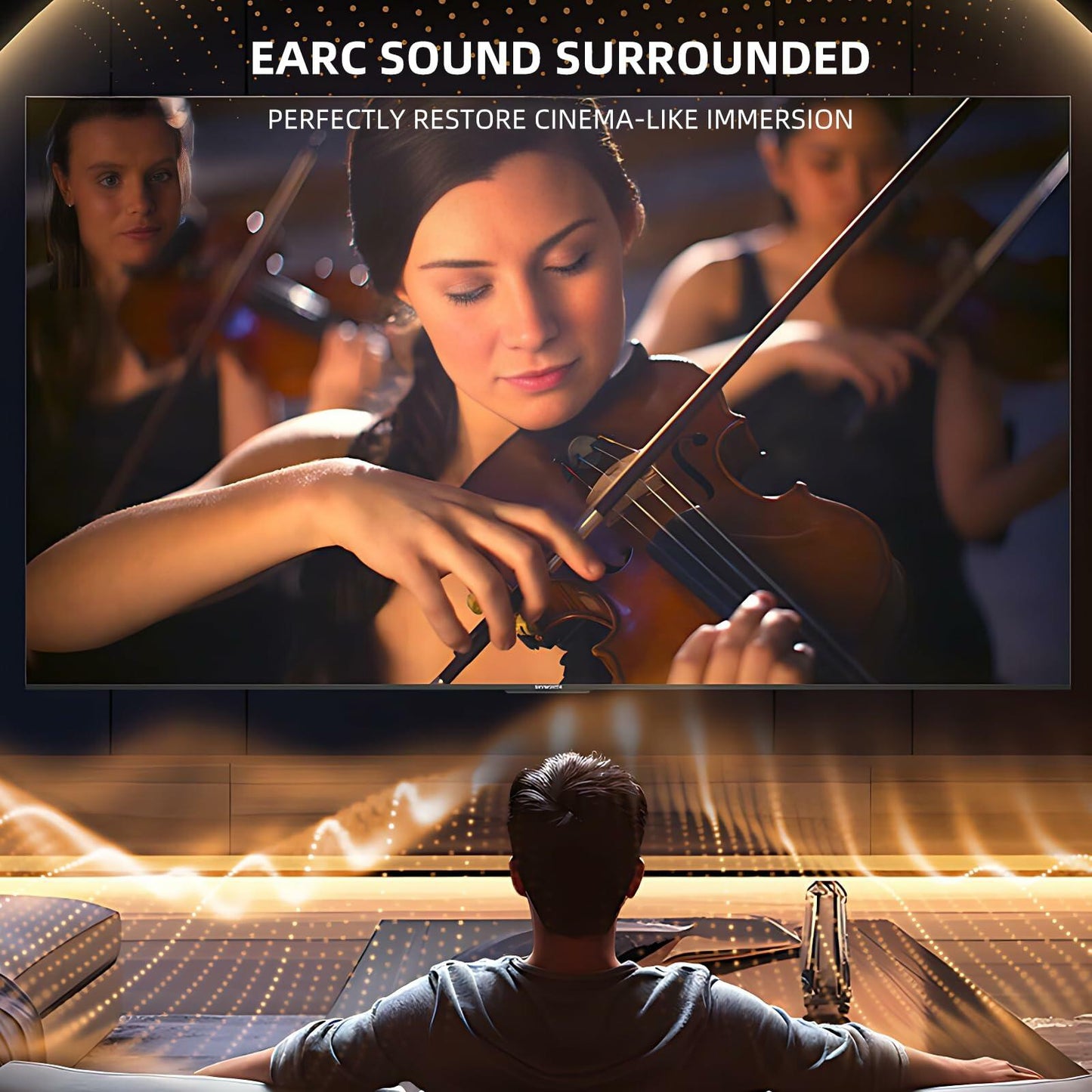 VJitong HDMI Fibre Optic Cable 25FT Ultra High-Speed HDMI 2.1 Gold