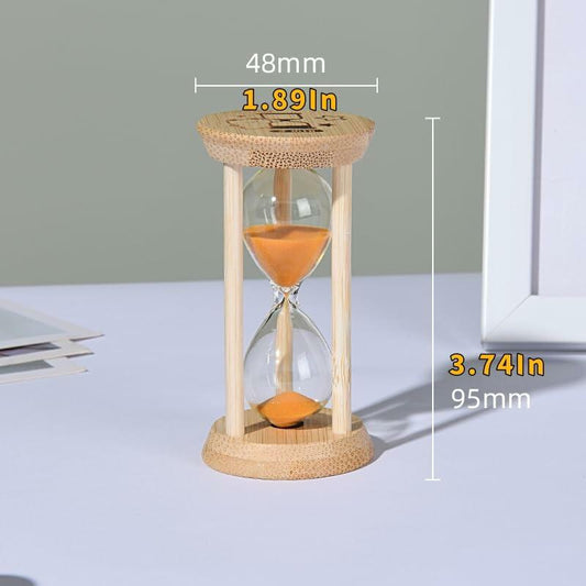 Mini Bamboo Sand Timer 3Min Orange 100% Bamboo Hourglass Sandglass Timer