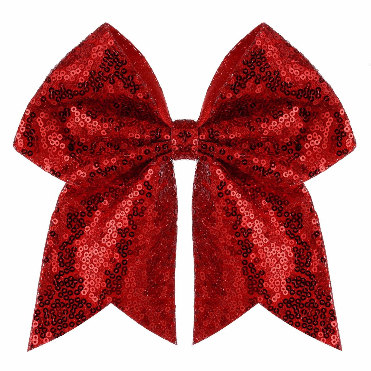 ZOLYCO Large 7" Glitter Cheer Bows Clips Hair Accessories Red 1Pcs