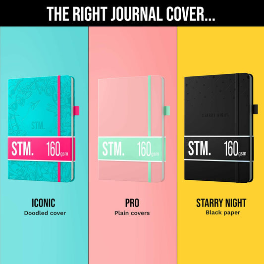 Bullet Dotted Journal A5 Dot Grid Notebook Hard Cover 120gsm Thick Paper