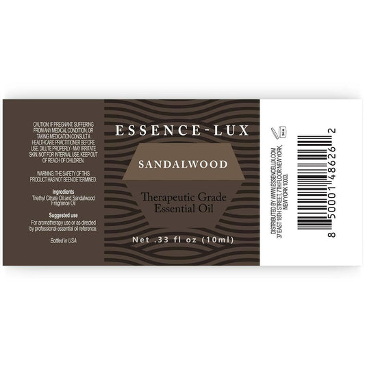 Essence-Lux Sandalwood Essential Oil 10ml 0.33oz Aromatherapy Dropper