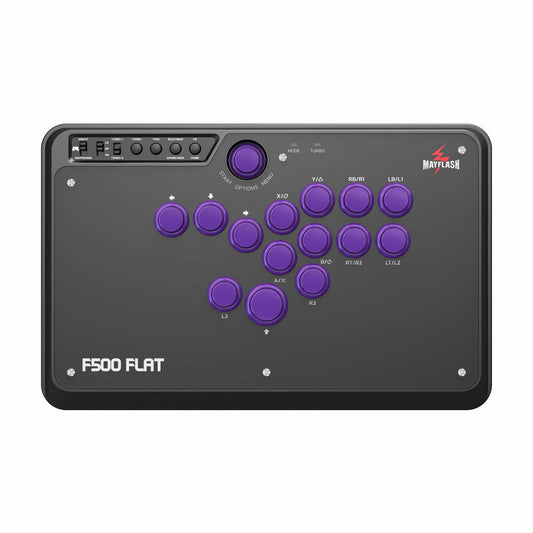 MAYFLASH F500 FLAT Fight Stick Arcade Controller Multi-Platform Black Purple