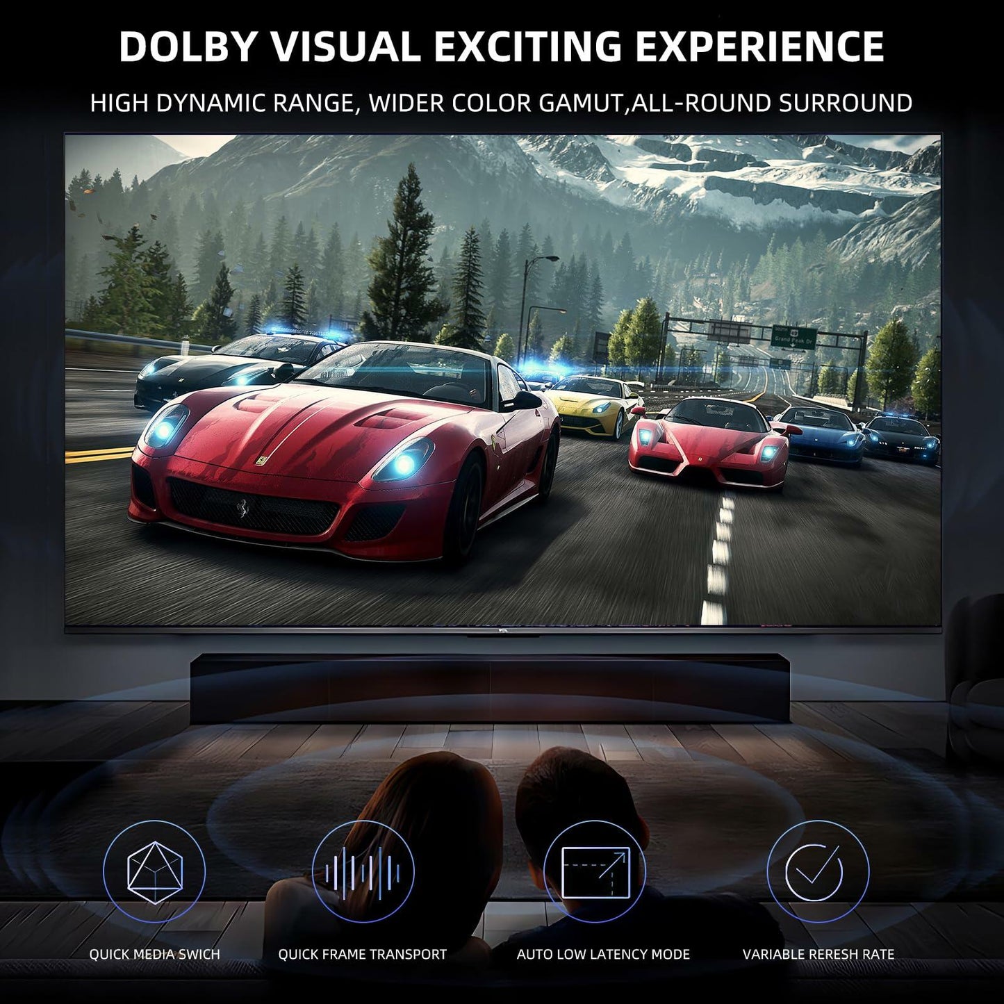 VJitong HDMI Fibre Optic Cable 25FT Ultra High-Speed HDMI 2.1 Gold