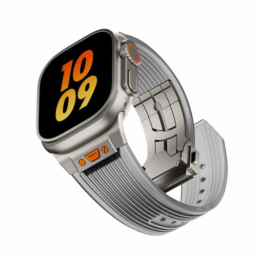 Jopinl Clear Silicone Watch Band for Apple Watch Ultra 49mm Black